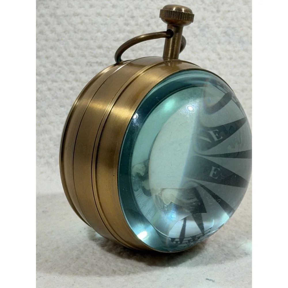 Great Lakes Steamline Decorative Brass Nautical Clock Compass Desk Display Multi